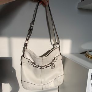 Pre loved Off White leather Coach handbag